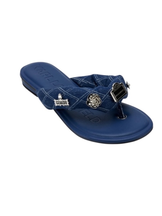 Karl Lagerfeld Shoes - Karl Lagerfeld Paris Women's Ceejay Rue Embellished Sandals Blue Size 5.5 - NWB